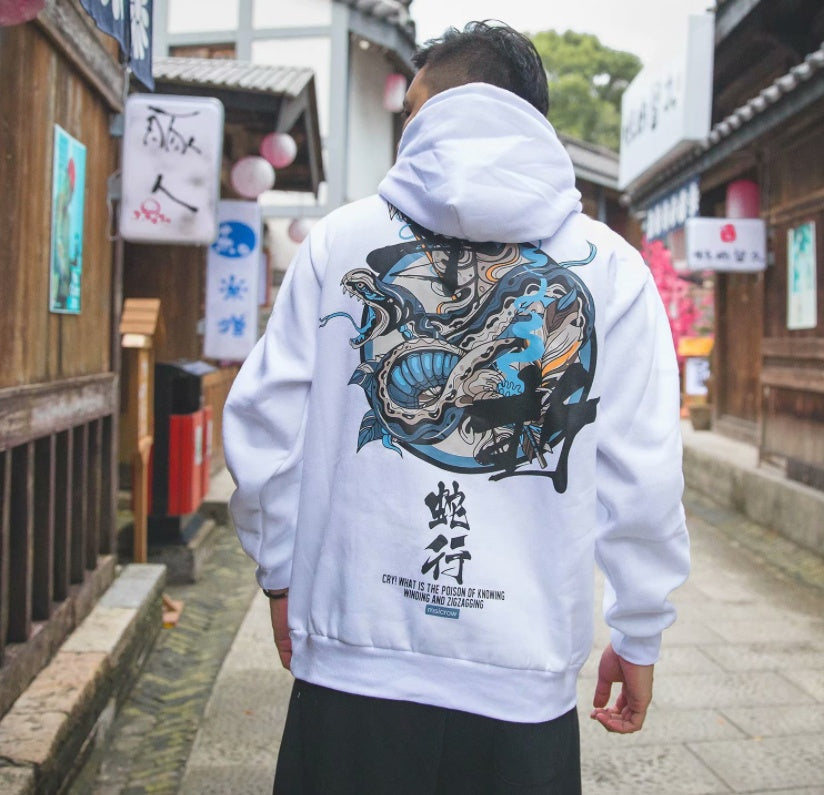New Hoodies Men Chinese Letter Hooded High Street Pullover Sweatshirt Men Fashion Hip Hop Autumn Winter Casual Streetwear and Printed loose men&