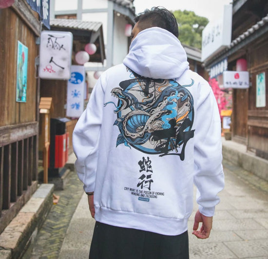 New Hoodies Men Chinese Letter Hooded High Street Pullover Sweatshirt Men Fashion Hip Hop Autumn Winter Casual Streetwear and Printed loose men&