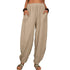 Casual Loose Harem Pants Summer Fashion Solid Color Pockets Trousers Womens Clothing