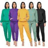 European And American Pure Color Stickers Bags Hoodie With Drawstrings Long Sleeve Sweaters Women&